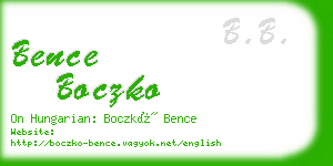 bence boczko business card